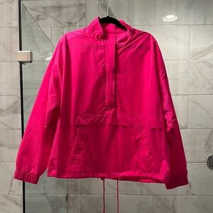 Good American neon half zip pullover